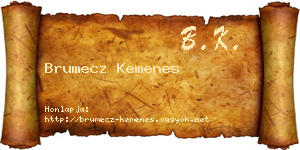 Brumecz Kemenes névjegykártya